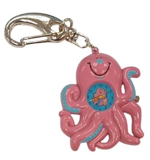 Imperial Key Chain Clock Pink Octopus IMP730 - CLEARANCE NEEDS RE-BATTERY - InStock