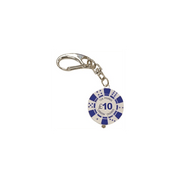 Imperial Key Chain Clock White & Blue £10 London Casinos IMP748B - CLEARANCE NEEDS RE-BATTERY - InStock