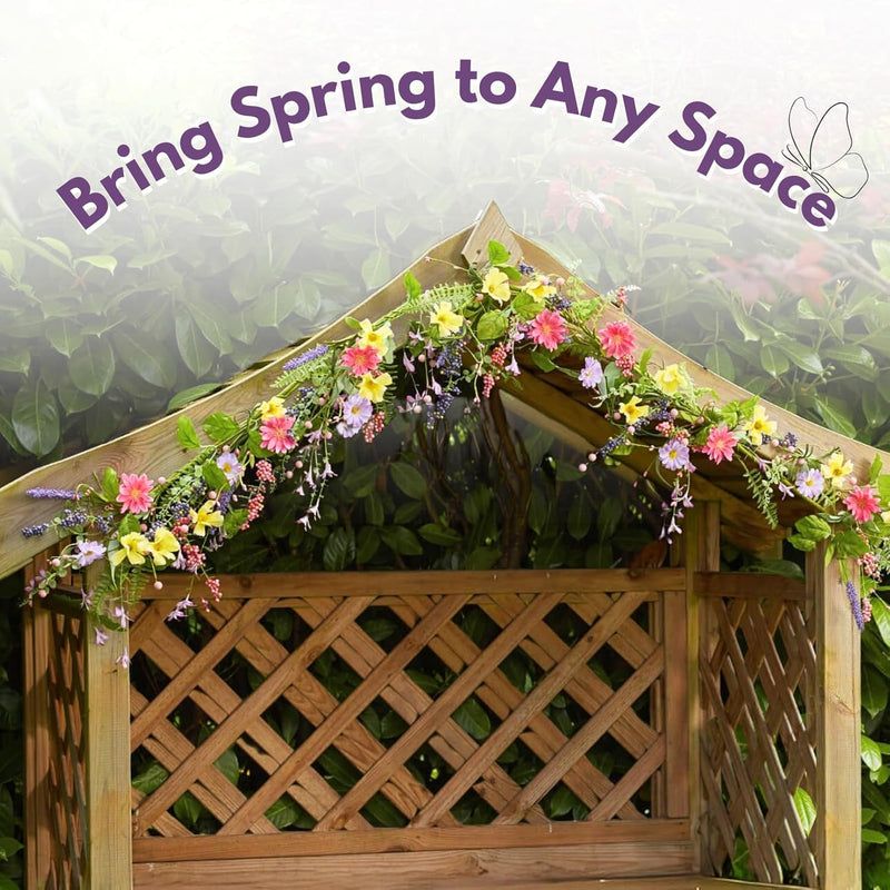 Artificial Flower Garland 180cm Spring Wildflower Vine Decor