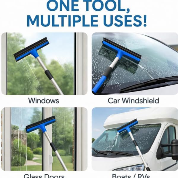 Telescopic Window Squeegee with Sponge & Rubber Blade 45–75cm