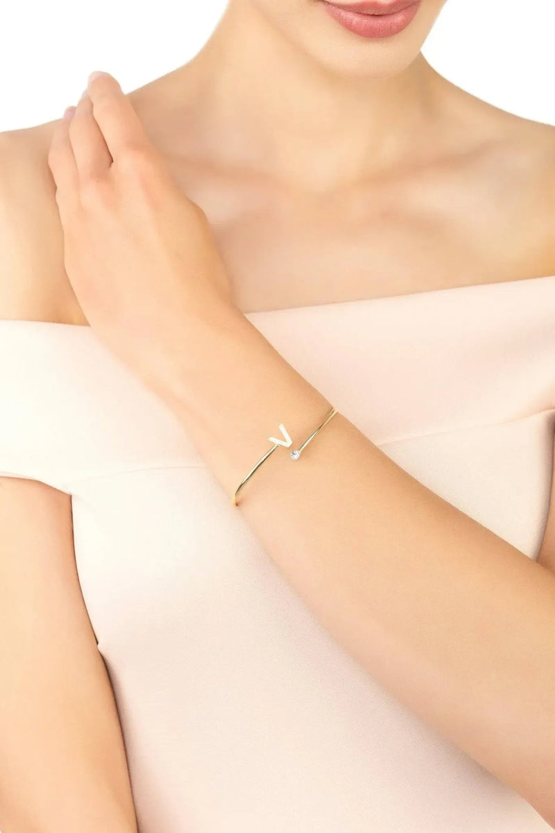 Initial Bangle Gold V