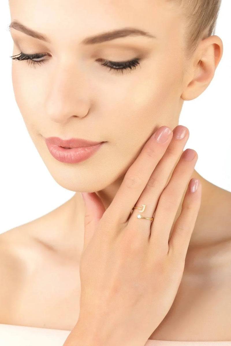 Initial Ring Gold J