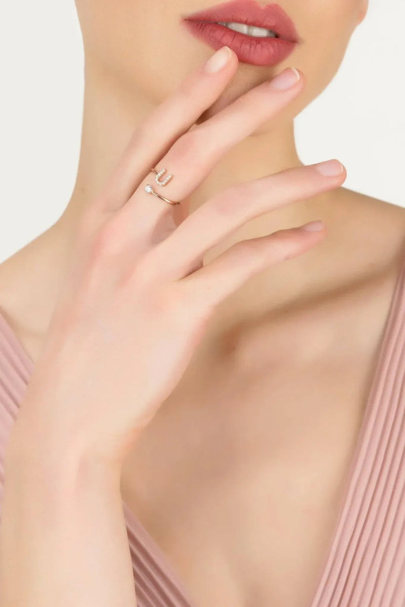 Initial Ring Rosegold U