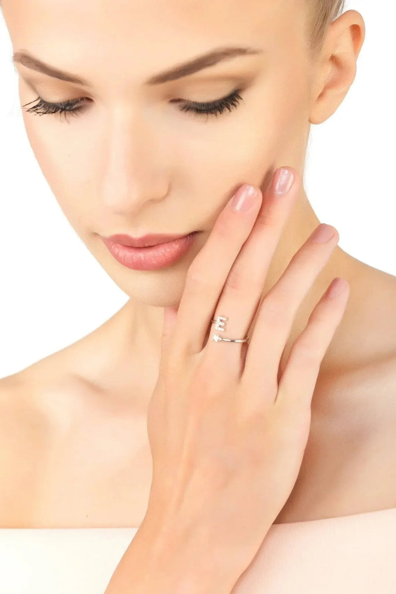 Initial Ring Silver E