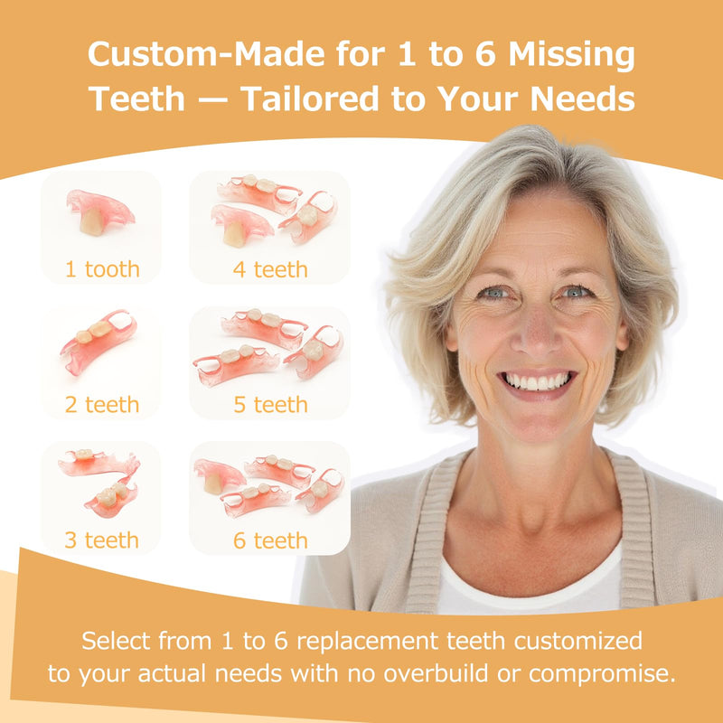 Partial Dentures (2 Teeth) – Lightweight, Durable Replacement Teeth for Missing Teeth