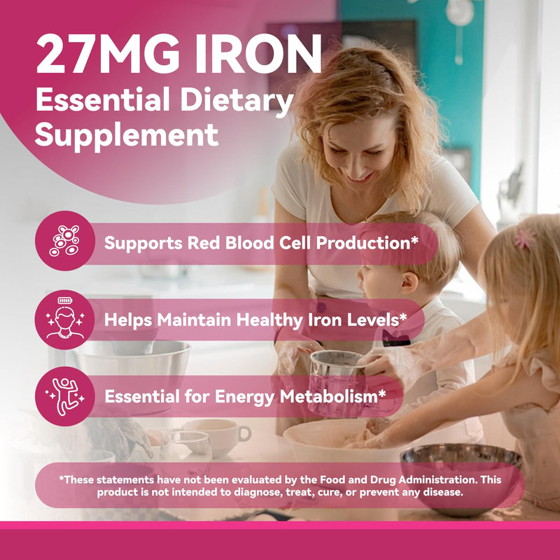 Inner Brightness Iron Supplement - 27 mg Iron for Women, 100 Tablets