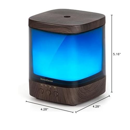 InnoGear 300ml Diffuser | Ultrasonic Essential Oil Humidifier with 4 Timers & Color Lights (Dark)