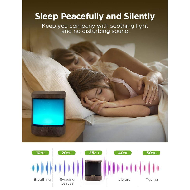 InnoGear 300ml Diffuser | Ultrasonic Essential Oil Humidifier with 4 Timers & Color Lights (Dark)