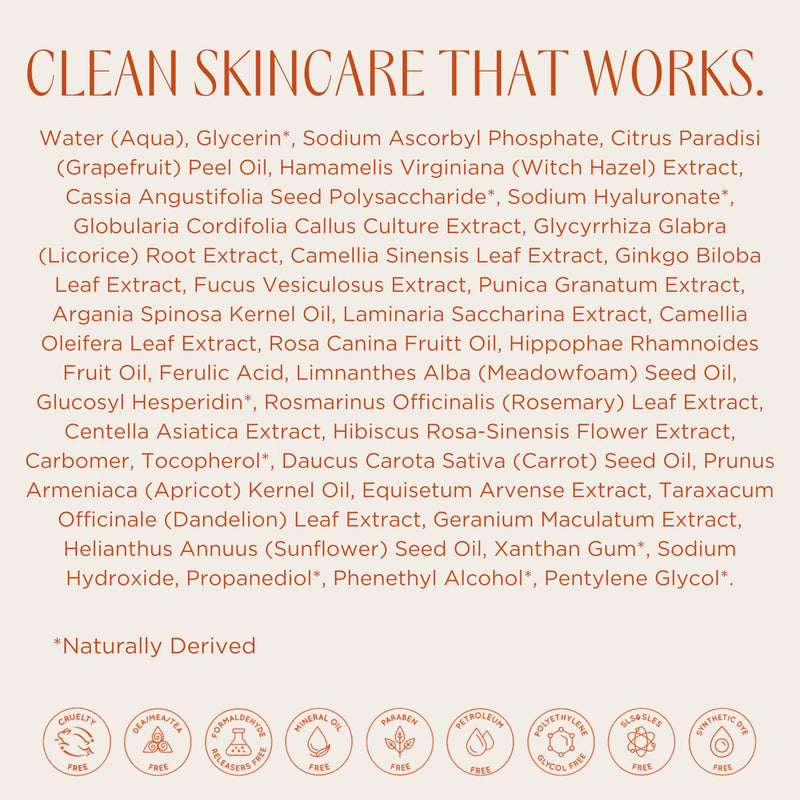 InstaNatural Vitamin C Serum with Hyaluronic Acid & Ferulic Acid — Brightening & Hydrating Formula | 2 FL Oz