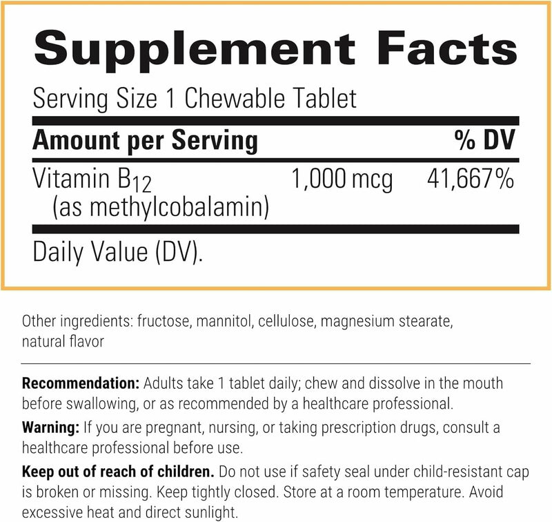 Integrative Therapeutics B12-Active Cherry Chewables – Vegan, Gluten-Free B12 for Nerve Support (30 Servings)