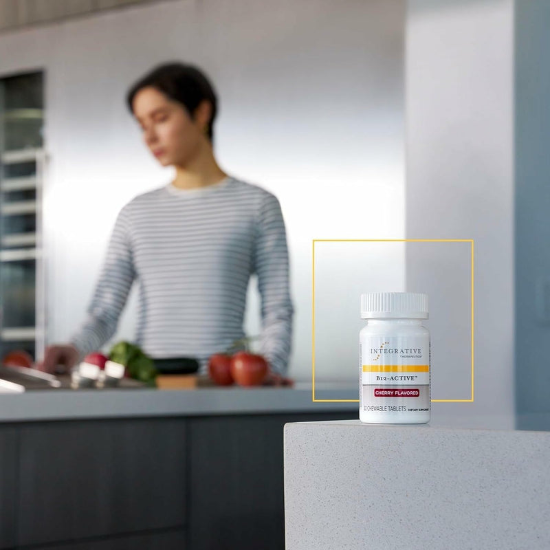 Integrative Therapeutics B12-Active Cherry Chewables – Vegan, Gluten-Free B12 for Nerve Support (30 Servings)