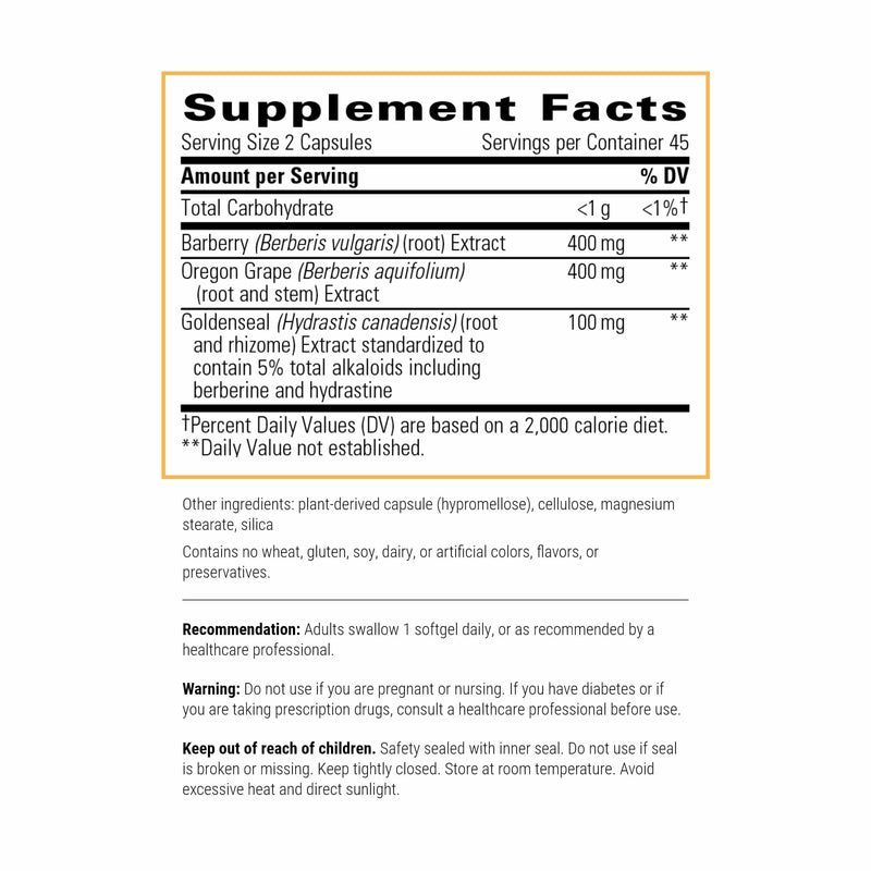 Integrative Therapeutics Berberine Complex - Digestive & Gut Health Supplement | 90 Capsules (45 Servings)