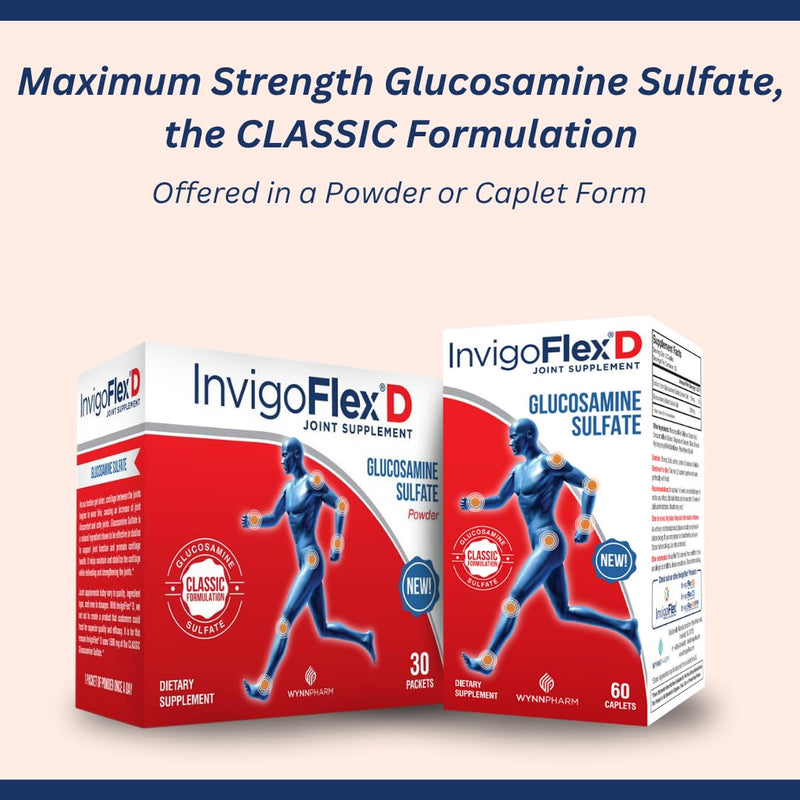 INVIGOFLEX® D - 1500mg Glucosamine Sulfate Powder (Classic) | Premium Joint Support – 30 Packets