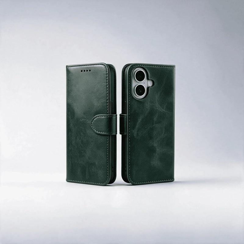 iPhone 16 Series Book Flip Case Leather Wallet