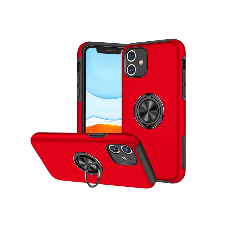 iPhone 11 Ring Holder Case Red Kickstand