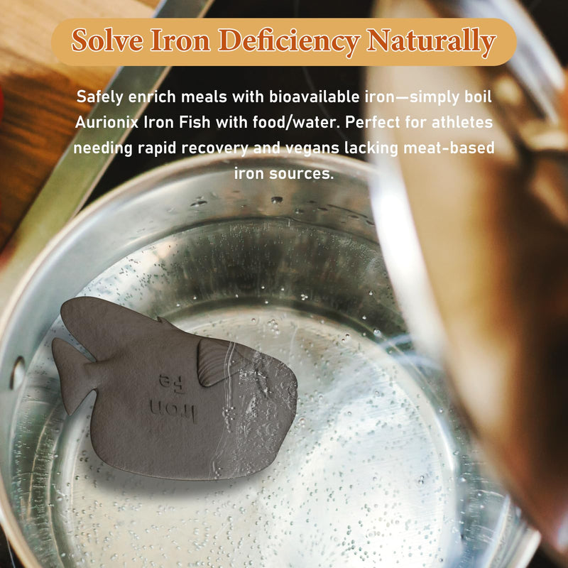 Iron Fish 2 Pack – Cast Iron Cooking Tool to Boost Iron in Food & Water | For Anemia, Athletes & Vegans