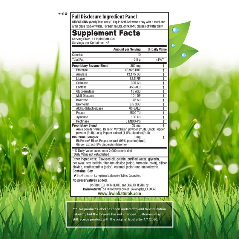 Irwin Naturals Anti-Gas Digestive Enzymes - 90 Servings (Pack of 2)