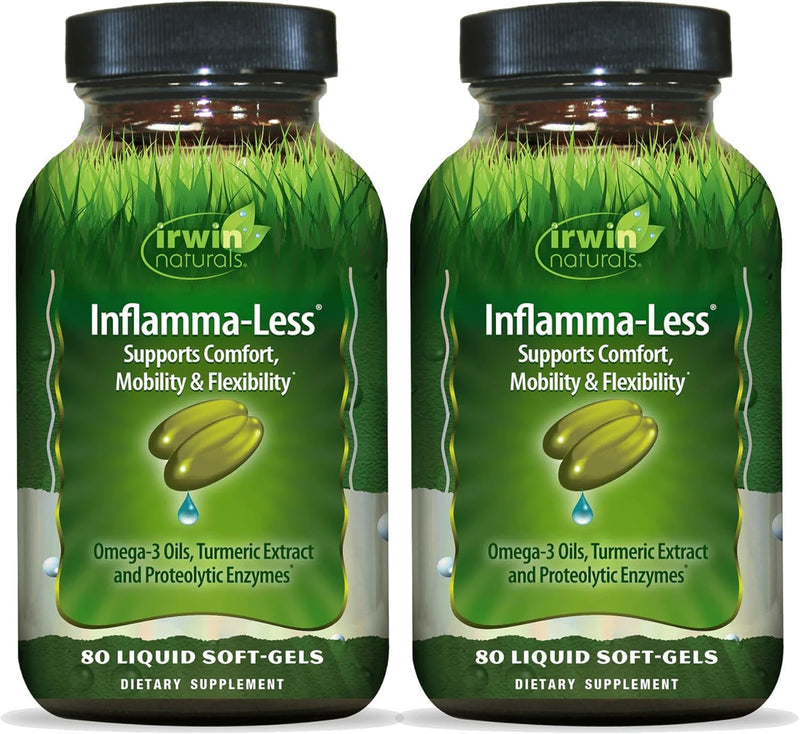 Irwin Naturals Inflamma-Less – 80 Softgels, Pack of 2 | Supports Comfort, Mobility & Flexibility