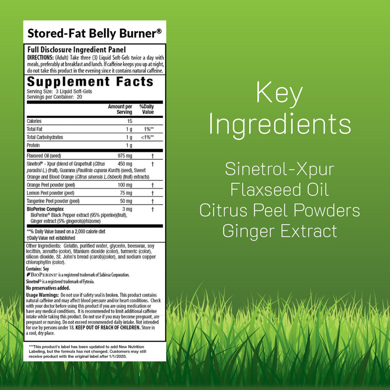 Irwin Naturals Stored-Fat Belly Burner – 60 Liquid Soft-Gels, Pack of 2