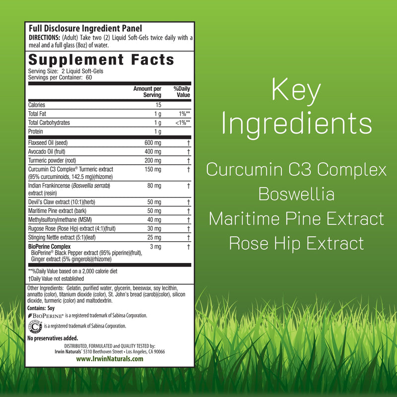 Irwin Naturals Whole-Body Turmeric+ 60 Softgels | BioPerine