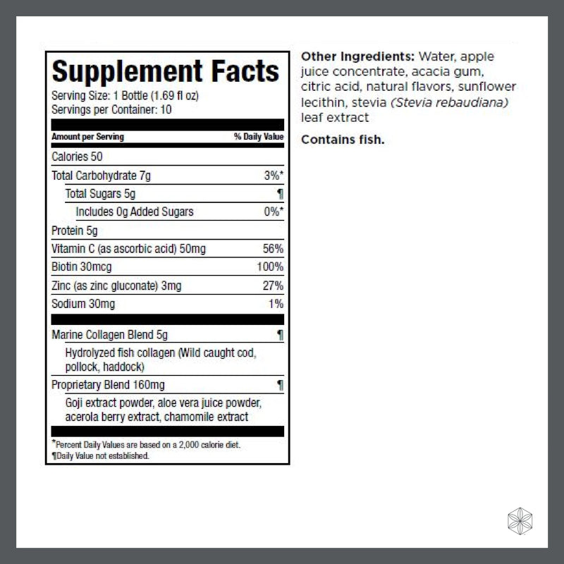 Isagenix Collagen Elixir - Marine Collagen Peptides, Vitamin C, Zinc & Biotin (50 mL)
