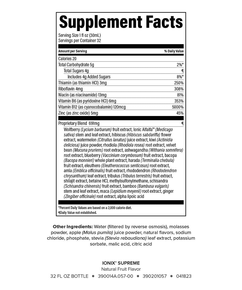 Isagenix Ionix Supreme – Natural Fruit Flavor, 32 oz | Stress Support with B Vitamins