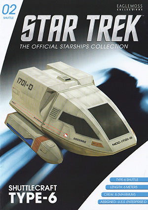#02 Type-6 NCC-1701-D Shuttlecraft 15 "Goddard" Model Die Cast Ship (Eaglemoss / Star Trek)