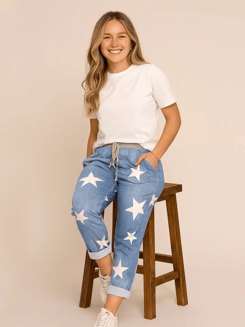 Italian Joggers Star Print - InStock