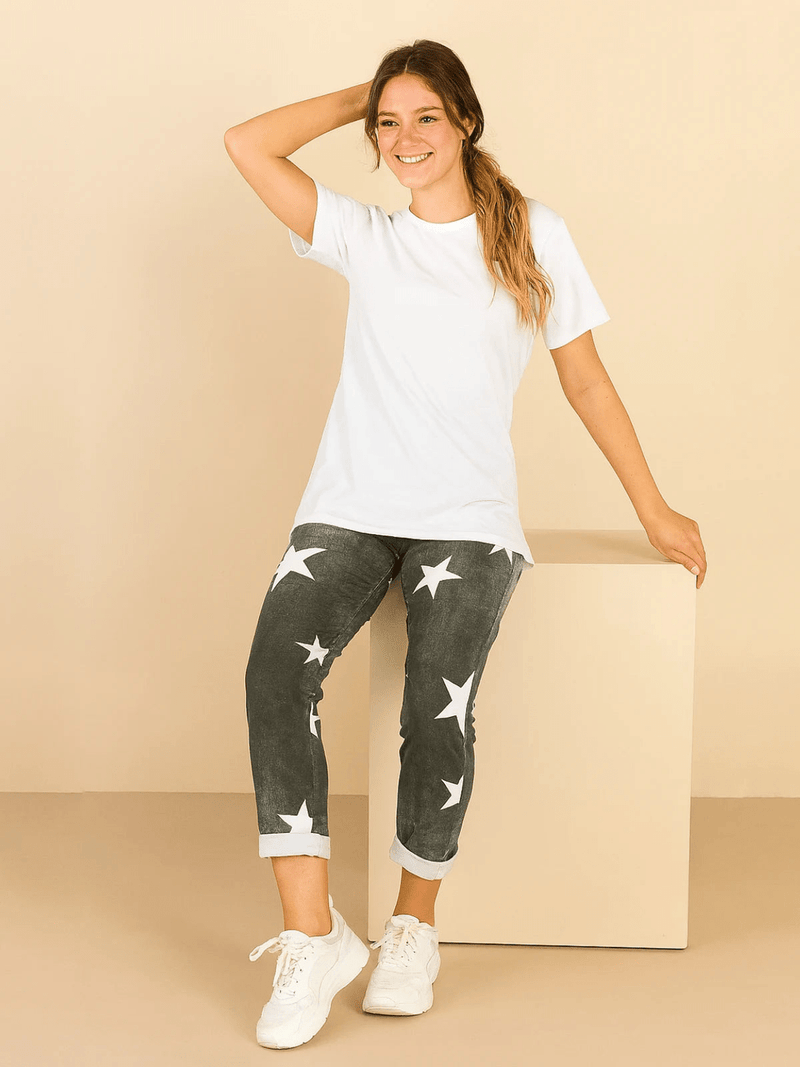 Italian Joggers Star Print - InStock