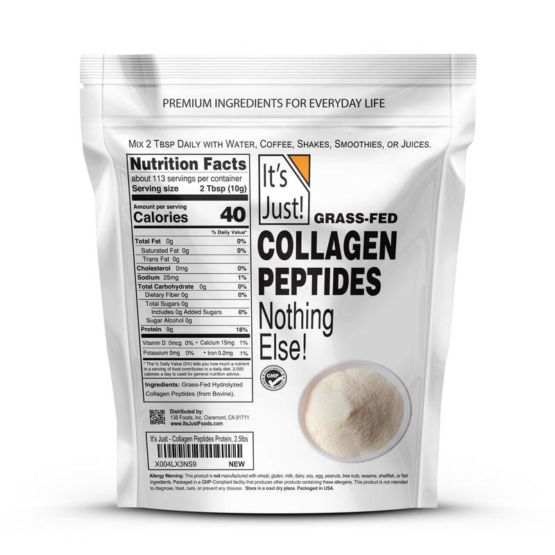 It's Just! Collagen Peptides – Grass-Fed, 40 oz Protein Powder