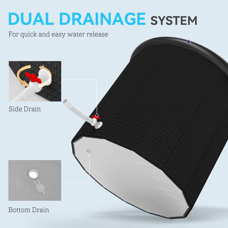 SPORTNOW Ice Bath Tub Outdoor, 300L Portable Cold Water Therapy Tub, Black