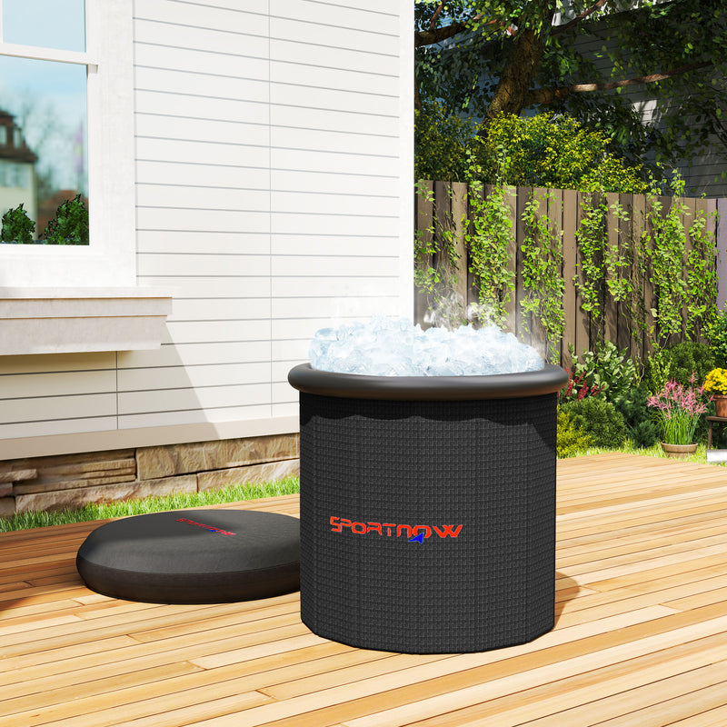 SPORTNOW Ice Bath Tub Outdoor, 300L Portable Cold Water Therapy Tub, Black