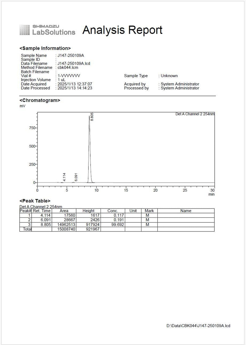 J-147 Nootropic – CAS 1146963-51-0, 99+% Purity, 5 g with 100 mg Scoop