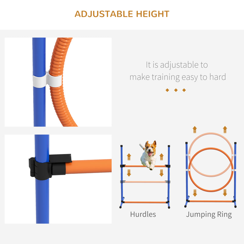 PawHut 4 Pcs Dog Agility Training Equipment, Dog Outdoor Games w/ Carry Bag