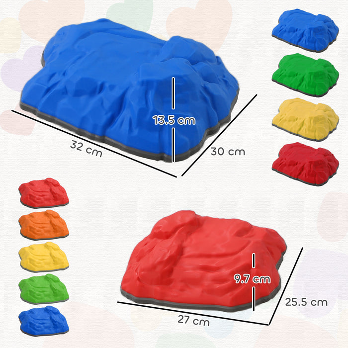 AIYAPLAY Balance Stepping Stones for Kids, 9 PCS River Stones Non-slip Bottom