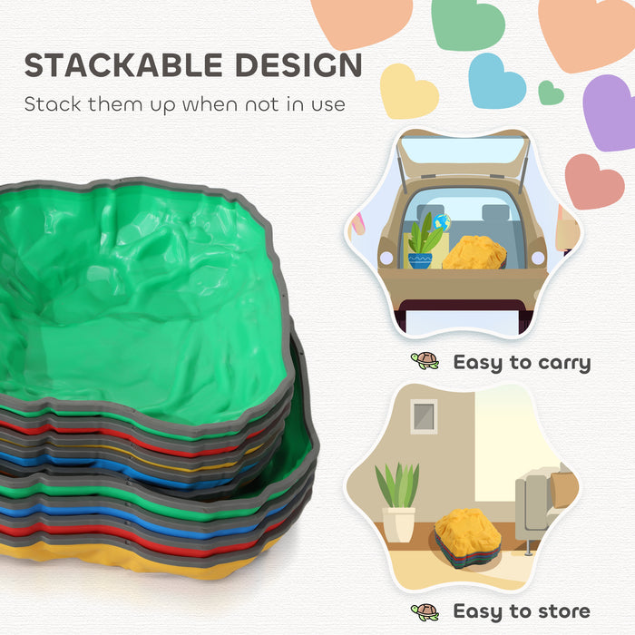 AIYAPLAY Balance Stepping Stones for Kids, 9 PCS River Stones Non-slip Bottom