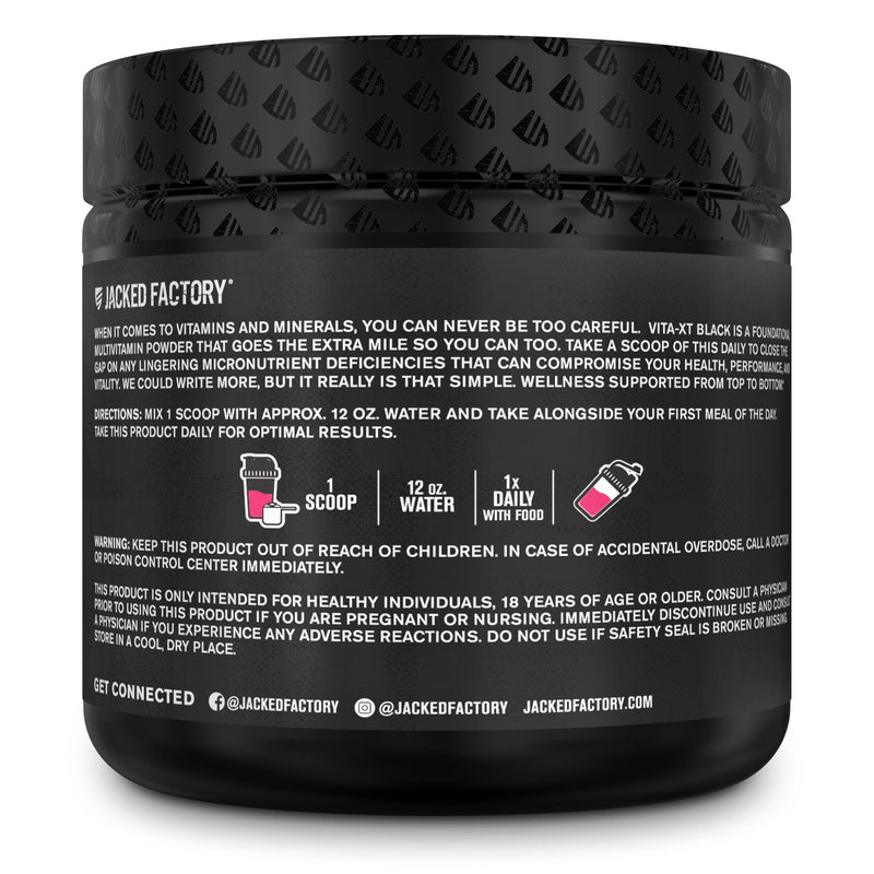 Jacked Factory Vita XT Performance Vitamin Powder – Daily Multivitamin for Men | Strawberry Lemonade, 30 Servings