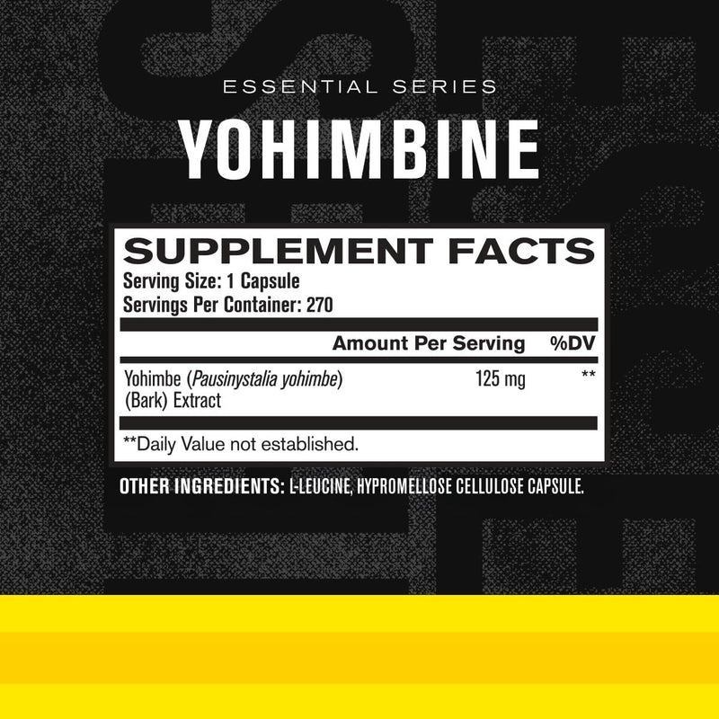 Jacked Factory Yohimbine Extra Strength | 270 Capsules | Premium Yohimbe Bark Extract