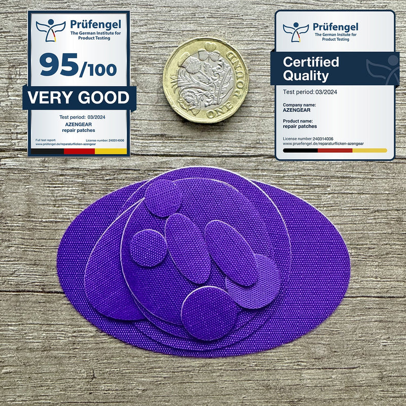 Repair Patches (30+ Colours) for Puffer Jackets, Tents, Upholstery - Stick On, Waterproof, Tear-Cold-Heat-Resistant