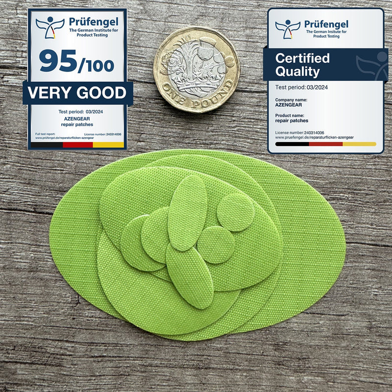 Repair Patches (30+ Colours) for Puffer Jackets, Tents, Upholstery - Stick On, Waterproof, Tear-Cold-Heat-Resistant