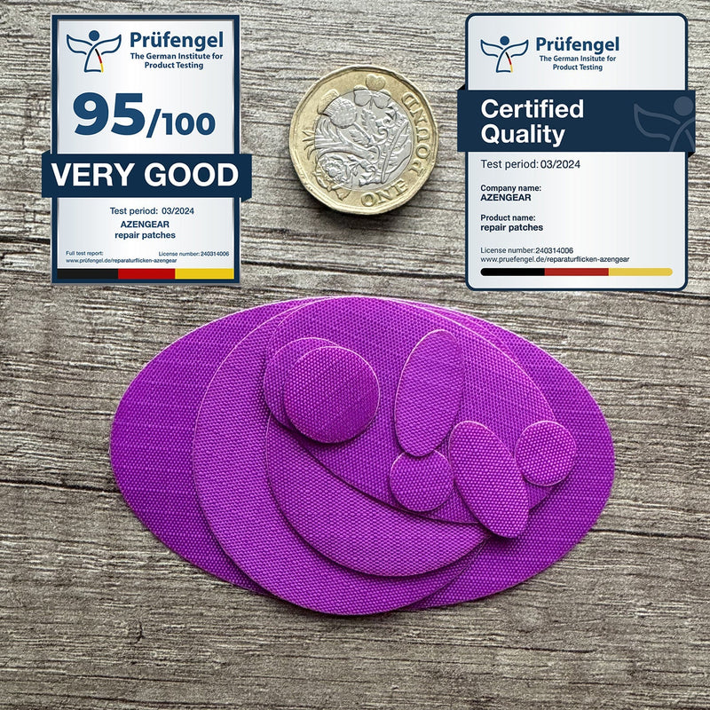 Repair Patches (30+ Colours) for Puffer Jackets, Tents, Upholstery - Stick On, Waterproof, Tear-Cold-Heat-Resistant