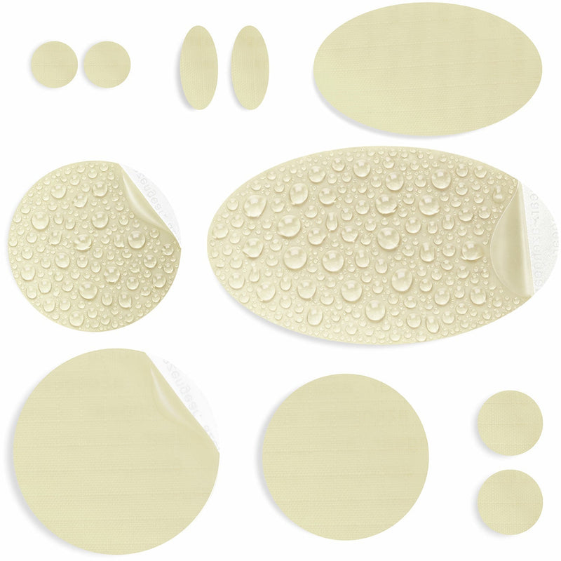 Repair Patches (30+ Colours) for Puffer Jackets, Tents, Upholstery - Stick On, Waterproof, Tear-Cold-Heat-Resistant