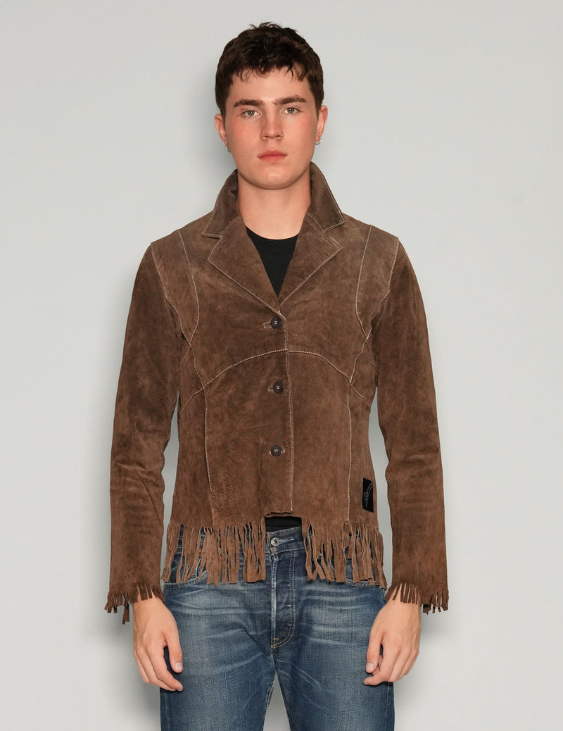 Dark Suede Tassel Cowboy Jacket