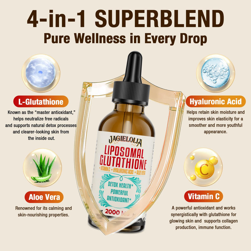 Jagielolia Liposomal Glutathione Liquid 2000MG – Antioxidant Detox & Energy Support