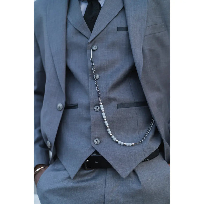 James - Men's 3 Piece Grey Classic Suit