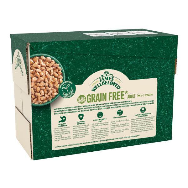 James Wellbeloved Adult Cat Grain Free Salmon in Gravy Pouches 412 x 85g