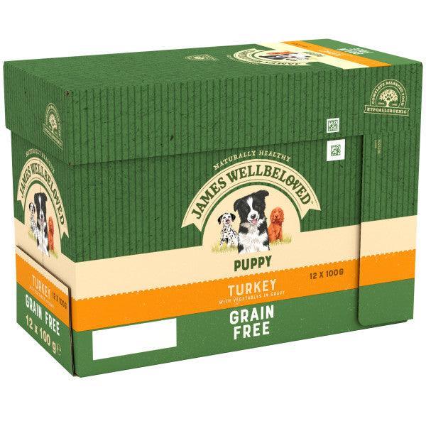 James Wellbeloved Puppy Grain Free Turkey Grvy Pch 4x12x100g