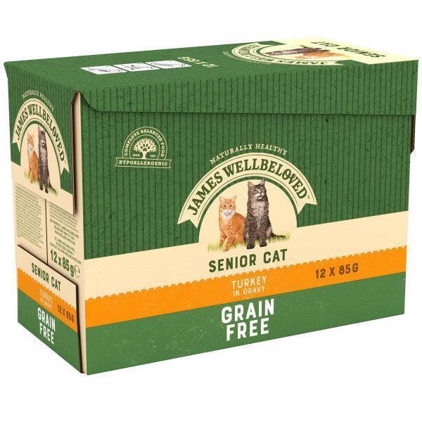 James Wellbeloved Senior Cat Turkey in Gravy Pouches  12 x 85g