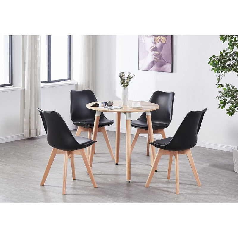 Jamie Halo Round Dining Table Set with 4 Chairs