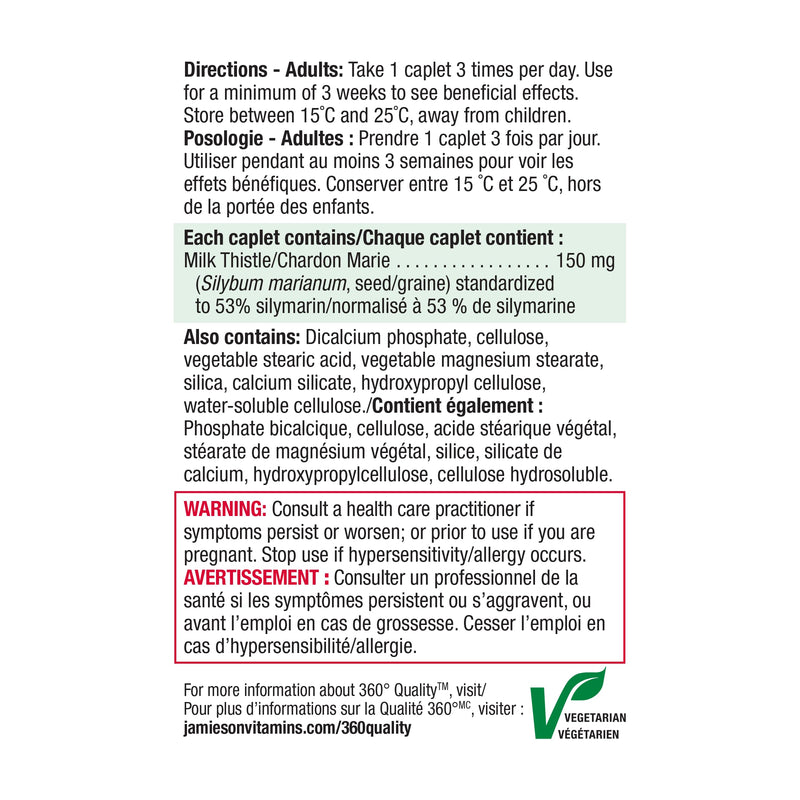 Jamieson Milk Thistle Bonus for Liver - 90 Caplets | Supports Liver Health